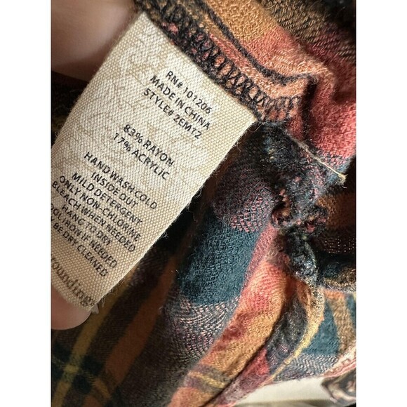 Soft Surroundings Shirt Womens Small Patchwork Floral Plaid Leopard Boho Top - Picture 5 of 6